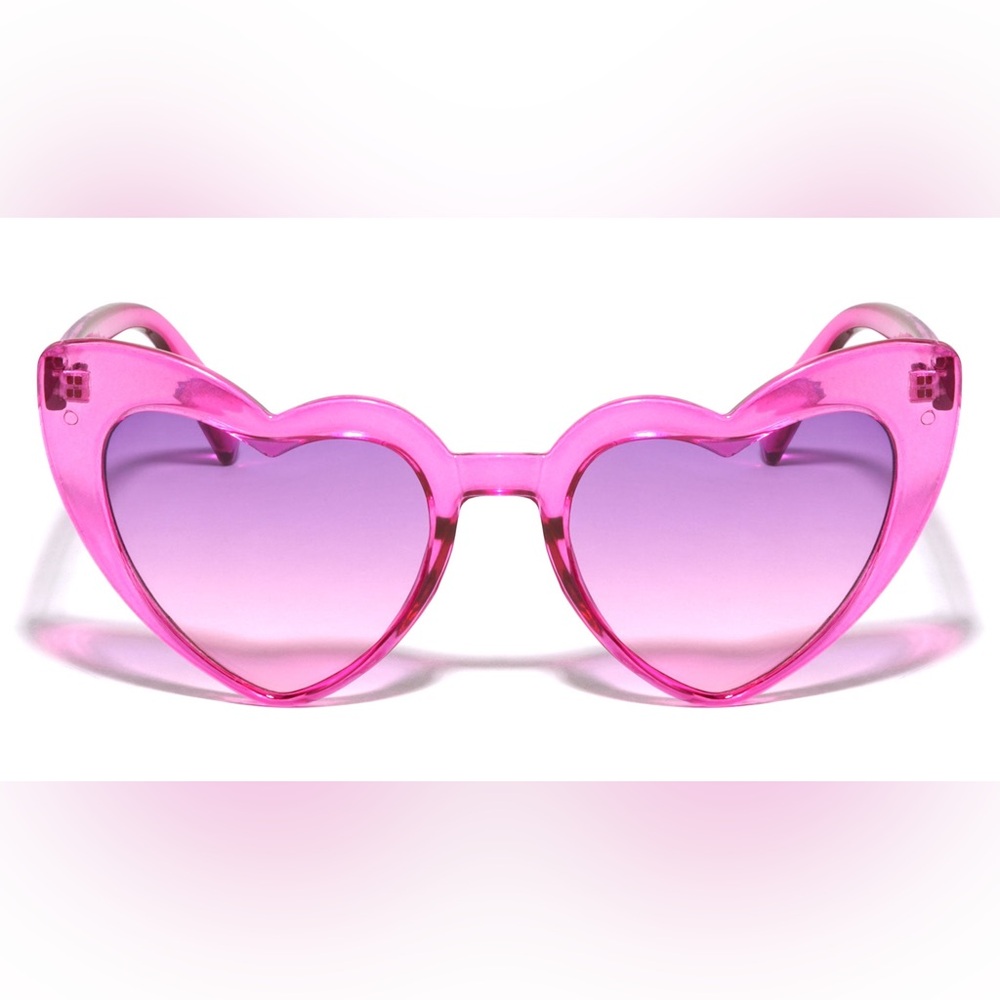 NWOT Heart-Shaped Cat Eye Ombré Lucite Adult UV400 UVA UVB Protection Sunglasses